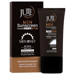 کرم ضدآفتاب آقایان ژوت بدون رنگ مناسب انواع پوست SPF50 حجم 45 میل 
