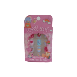 ناخن مصنوعی بچگانه nail art بسته ۱۲ عددی