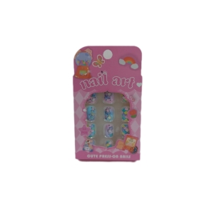 ناخن مصنوعی بچگانه nail art بسته ۱۲ عددی