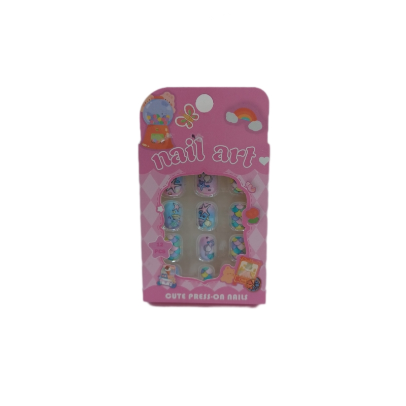 ناخن مصنوعی بچگانه nail art بسته ۱۲ عددی