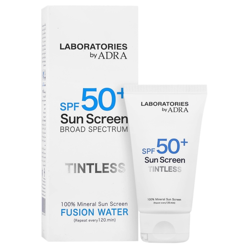 ضدآفتاب لابراتوریز آدرا مینرال بدون رنگ SPF50 حجم 50 میل 