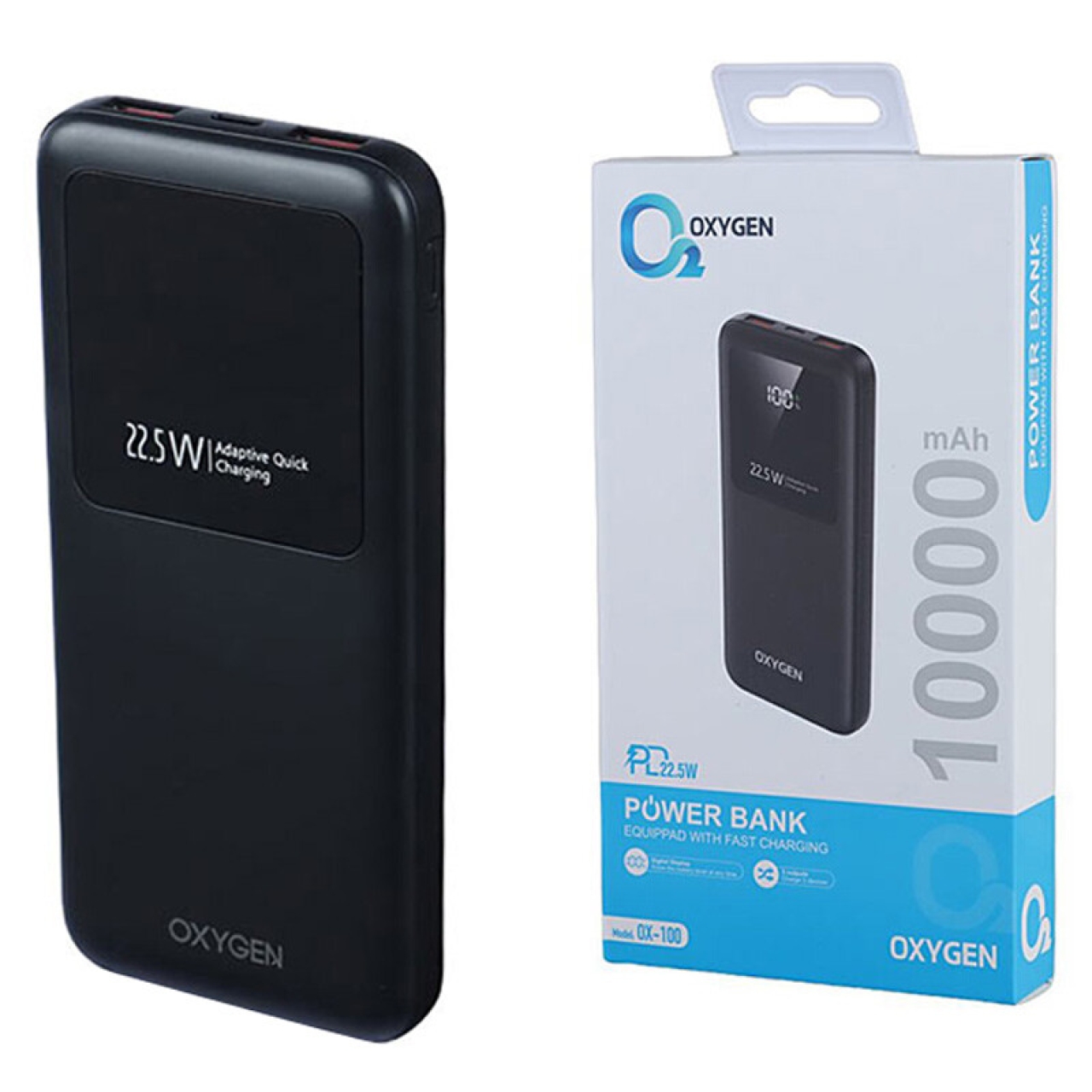 پاور بانک فست شارژ اکسیژن OX-100 PD 22.5W ظرفیت 10000 میلی آمپر ساعت