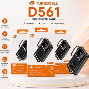پاوربانک توربوسل مدل TurboCell D561ظرفیت 10000 میلی‌آمپر ساعت