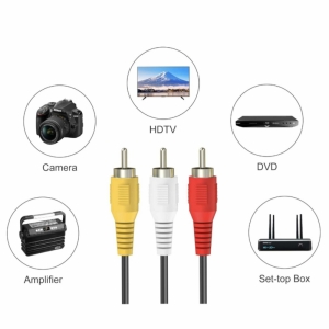 کابل 3 به 3 صوتی و تصویری RCA مدل QDishi3RCA طول 1.5 متر