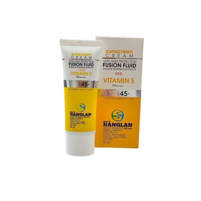 کرم ضد آفتاب  فلوئیدی بژروشن  هانگلن مدل ضد لک spf45 حجم 45 میل