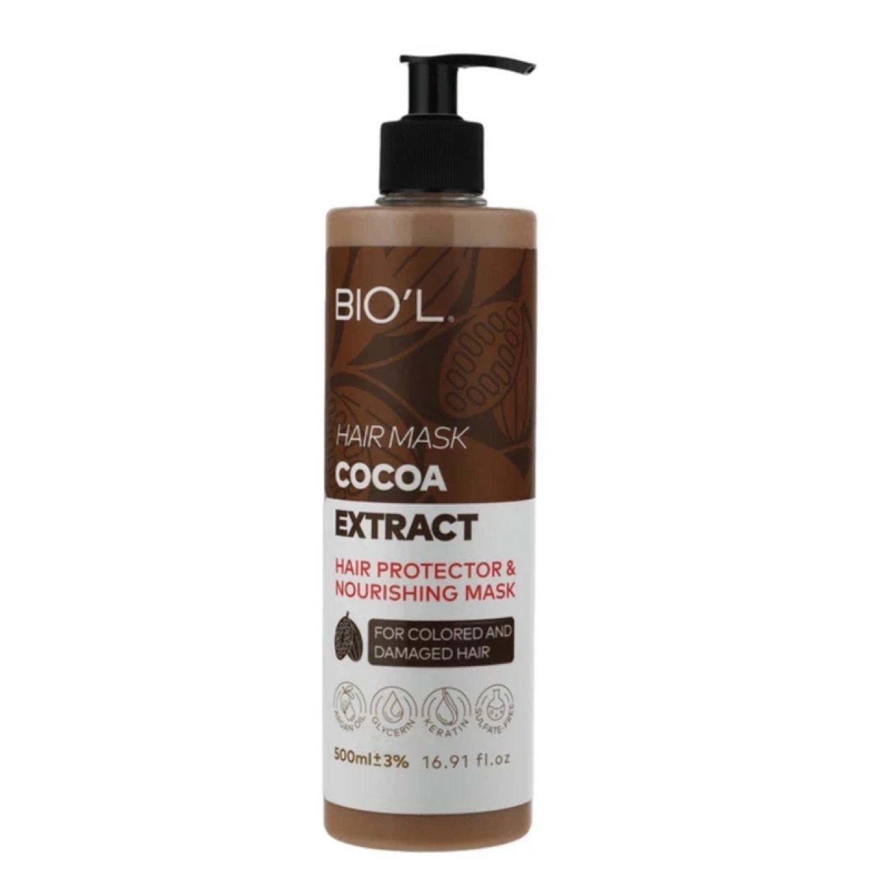 ماسک موی ترمیم‌کننده بیول مدل cocoa حجم 500 میلی‌لیتر