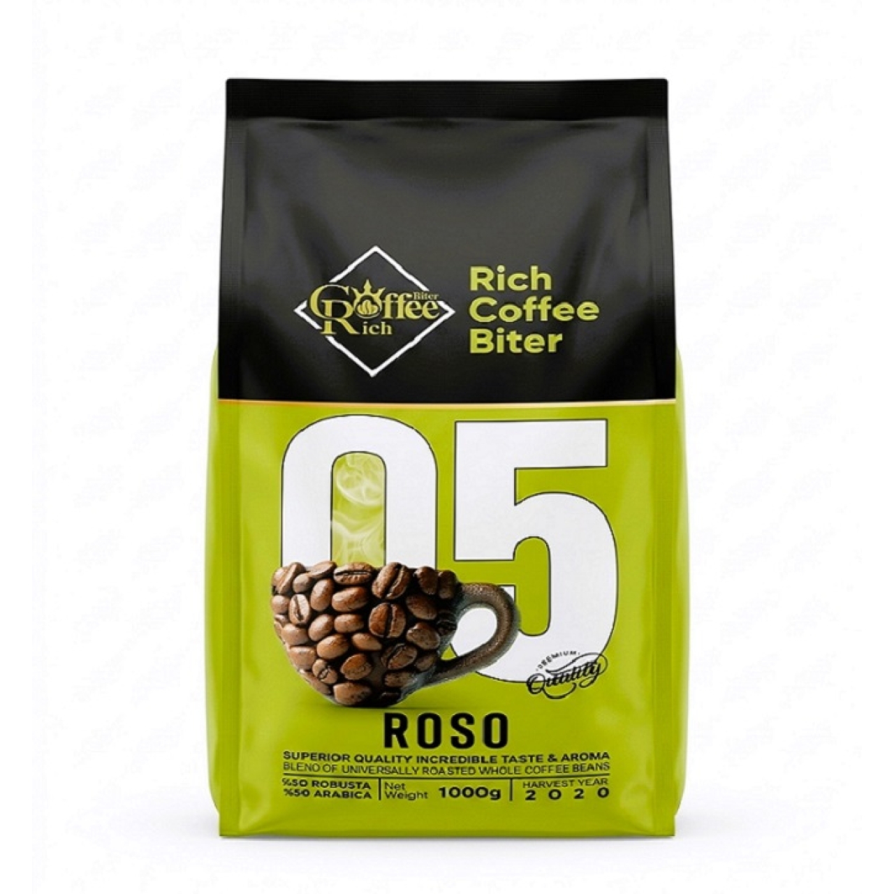 دانه قهوه ریچ کافی مدل Rich Coffee Biter ROSO 05 حجم 1000 گرم