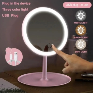 استند لوازم آرایشی و آینه رینگ لایت دار لمسی چراغ دار مدل LED makeup mirror