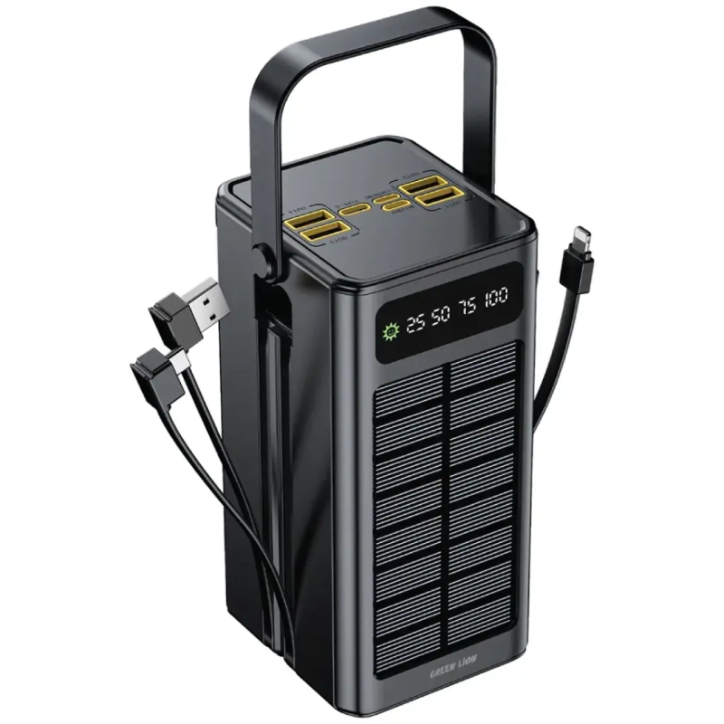 پاوربانک خورشیدی گرین لاین مدل Solar X GLPX50 GNSOL50PB60BK ظرفیت 60000 میلی آمپر ساعت