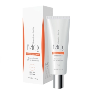کرم ضدآفتاب فاقد چربی بژ طبیعی ام کیو با spf50 حجم55 میلی لیتر
