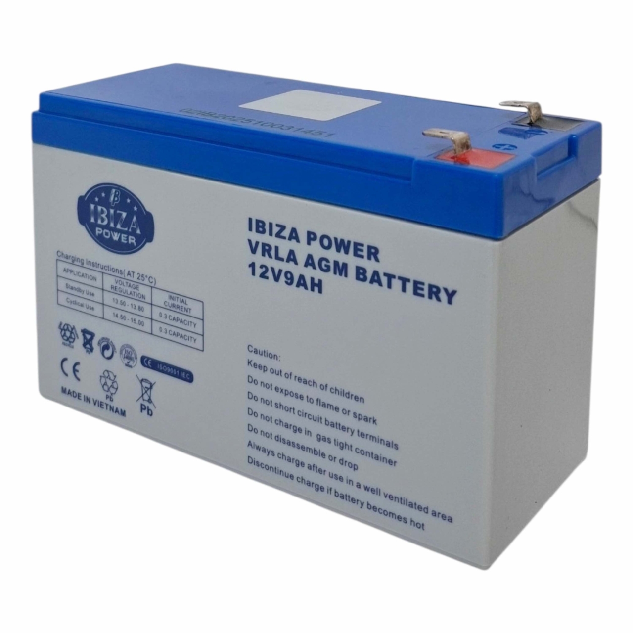 باتری UPS ایبیزا 12 ولت 9 آمپر مدل IB-12V9AH