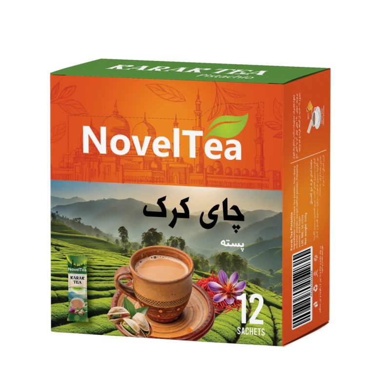 چای کرک پسته کم شکر ناولتی جعبه 12 ساشه ای