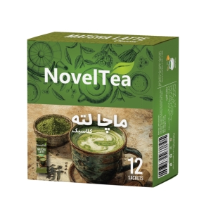 ماچا لته کلاسیک کم شکر ناولتی جعبه 12 ساشه ای