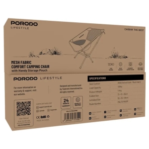 صندلی کمپینگ تاشو پرودو مدل porodo MESH FABRIC PDLFSTMG01PBK 