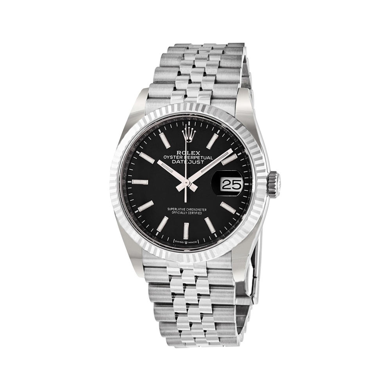 ساعت مردانه رولکس 41mm DateJust کوارتز نقره ای صفحه مشکی