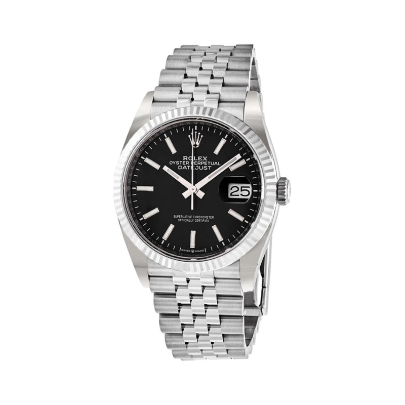 ساعت مردانه رولکس 41mm DateJust کوارتز نقره ای صفحه مشکی