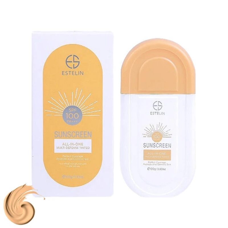 کرم ضدآفتاب رنگی صورت استیلن مدل All-In-One حجم 100ml