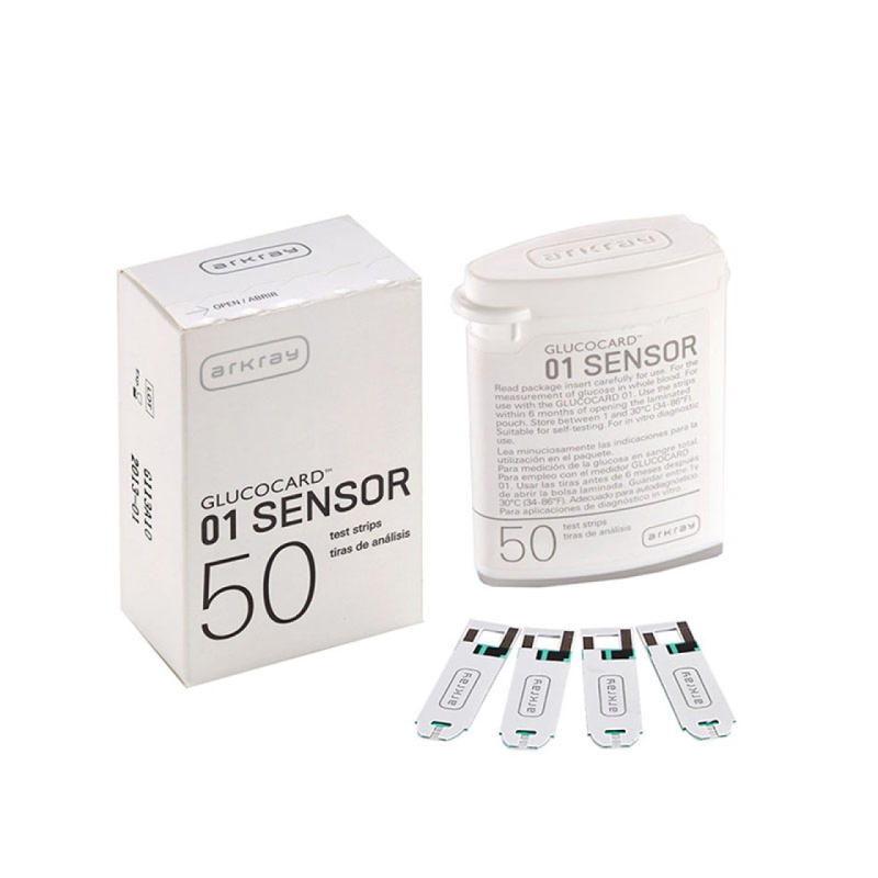 نوار تست قند خون آرکری مدل گلوکوکارد 01 sensor بسته 50 عددی