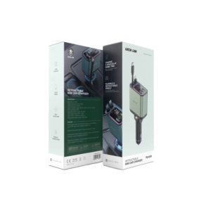 شارژر فندکی گرین لاین مدل Green Lion RETRACTABLE 90W CAR CHARGER