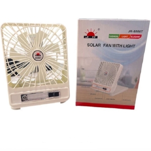پنکه شارژی قابل حمل با چراغ و پنل خورشیدی مدل JR8006T