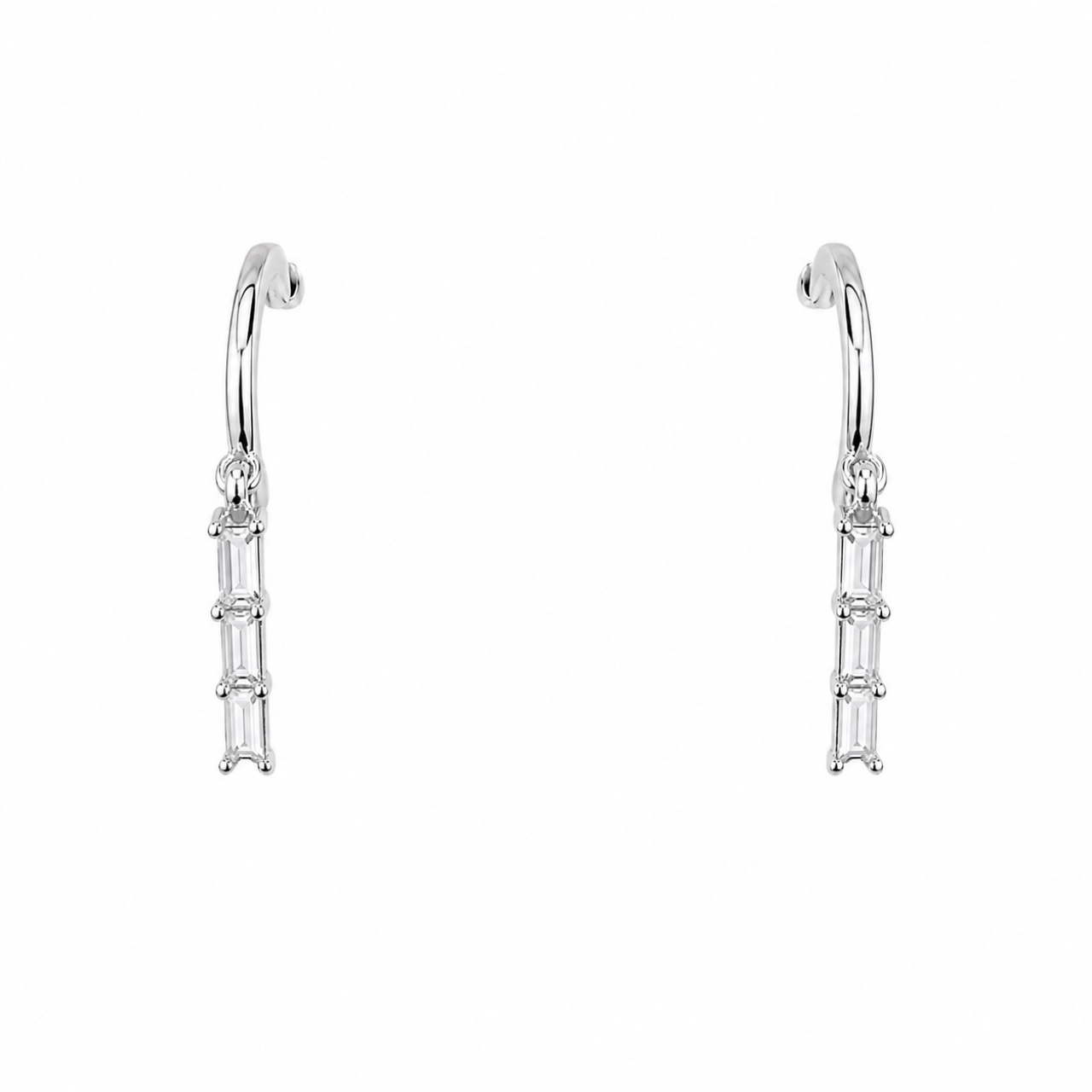 گوشواره نقره طرح نگینی کد GU61