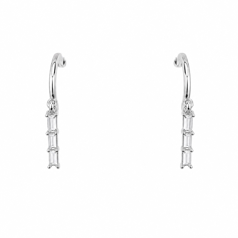 گوشواره نقره طرح نگینی کد GU61