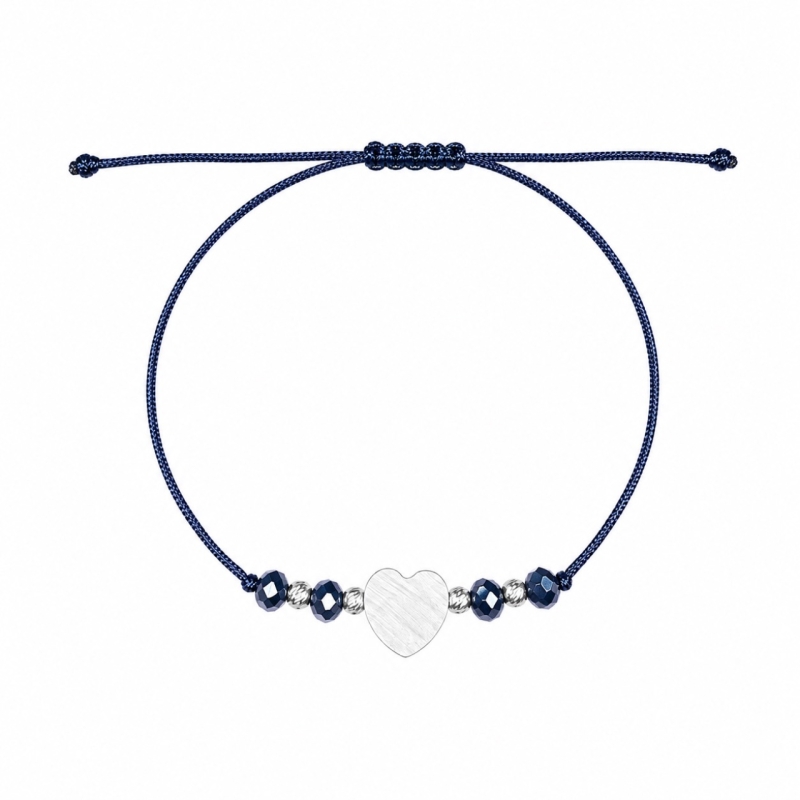 دستبند نقره مدل قلب و گوی کد D168