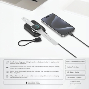 پاوربانک گرین لاین مدل 3IN1 MAGSAFE ظرفیت ۱۰ هزار میلی آمپر ساعت