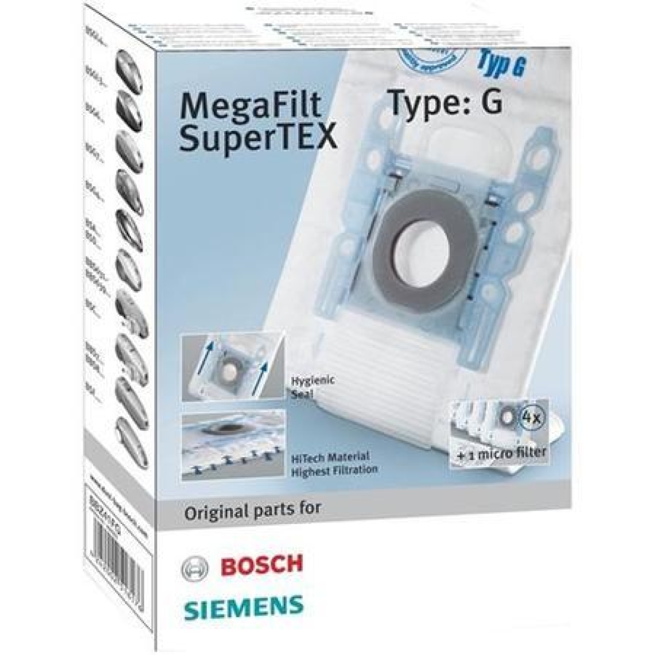 پاکت جاروبرقی بوش 4 عددی مدل MegaFilt SuperTEX Type G