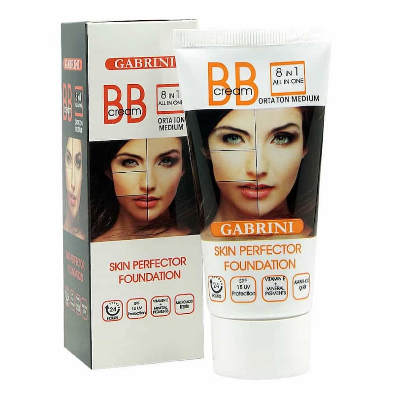 کرم پودر BB گابرینی 8کاره SPF15 مناسب برای انواع پوست حجم 50 میلی‌لیتر