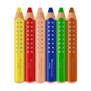 مداد رنگی 6 رنگ فابر کاستل مدل Grippy