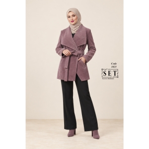 پالتو مخمل مدل لارا رنگ کالباسی کد 1823 برند SET