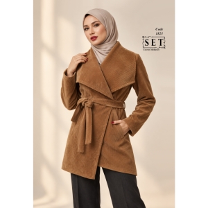 پالتو مخمل مدل لارا رنگ دارچینی کد 1823 برند SET