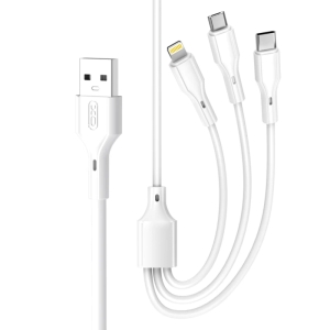 کابل شارژ سه سر ایکس او مدل NB 230 طول 1 متر