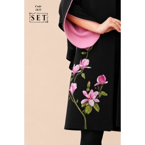 مانتو مجلسی کرپ مدل لوتوس رنگ کالباسی کد 1835 برند SET