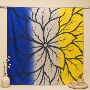 روسری مجلسی قواره دار طرح گل آبرنگی