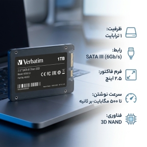 اس اس دی اینترنال SATA III ورباتیم مدل VI550 S3 ظرفیت 1 ترابایت