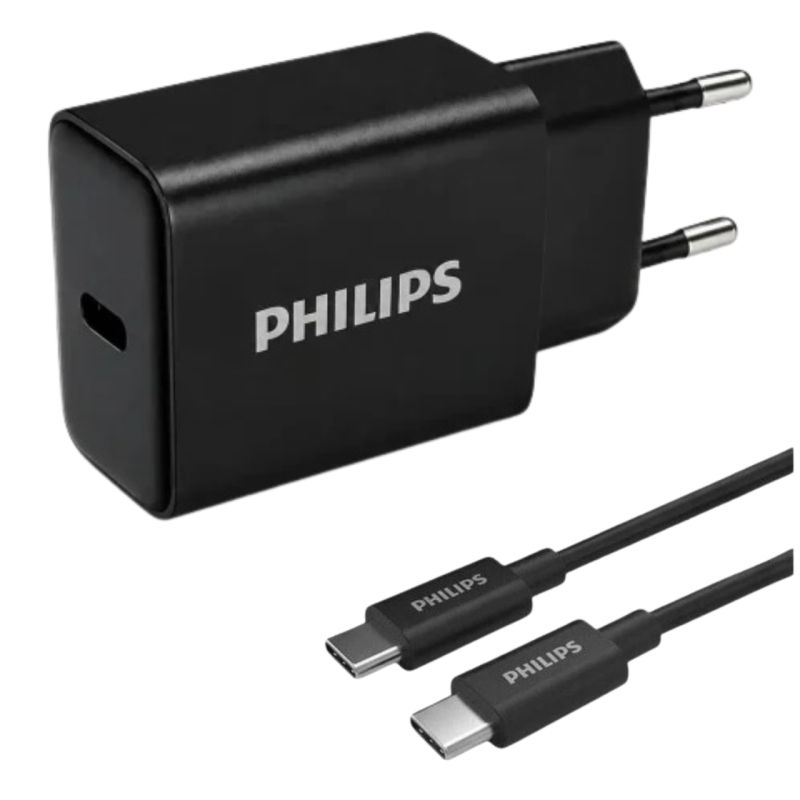 شارژر دیواری 45 وات فیلیپس مدل DLP5313 به همراه کابل USB-C به طول 1 متر