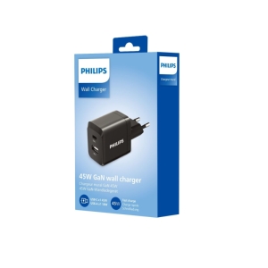 شارژر دیواری 45 وات 2 پورت فیلیپس مدل DLP5321