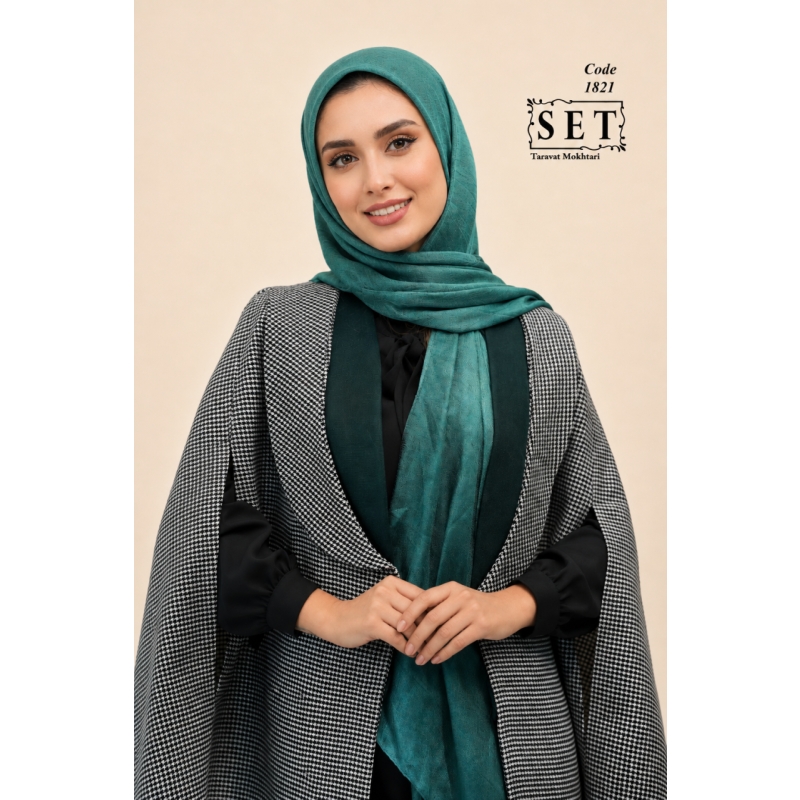 پالتو پانچ مدل رژینا رنگ سبز زمردی کد 1821 برند SET