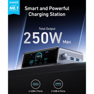 شارژر رومیزی انکر مدل Anker Prime Charger 250W, 6 Ports A2345