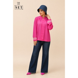 شومیز مدل طراوت رنگ سرخابی کد 1850 برند SET