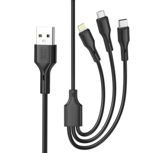 کابل شارژ سه سر ایکس او مدل NB 230 طول 1 متر