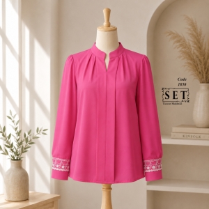 شومیز مدل طراوت رنگ سرخابی کد 1850 برند SET