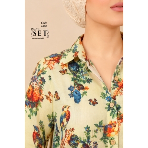 شومیز مزون دوز مدل شیدا رنگ کرم کد 1888 برند SET