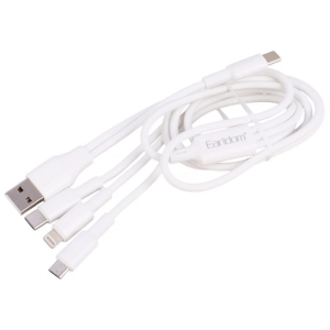 کابل شارژ سه سر ارلدام مدل EC-IMC029 طول 1.2 متر