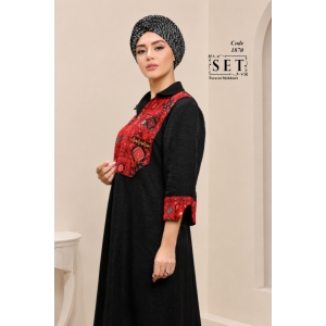 کفتان سوزندوزی مدل ماریا رنگ مشکی کد 1870برند SET