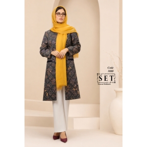 مانتو مجلسی مدل فادیا رنگ بادمجونی کد 1880 برند SET