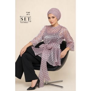 شومیز مجلسی مدل پدیده رنگ یاسی کد 1871 برند SET