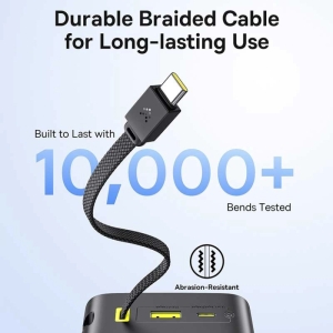 پاوربانک 22 وات بیسوس مدل EnerFill FC51 Bipow 2 Pro ظرفیت 30000 میلی‌آمپرساعت به همراه کابل متصل USB-C